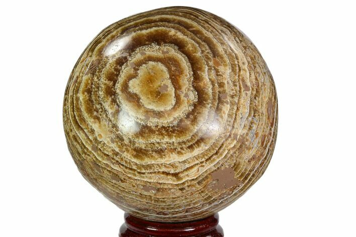 Polished, Banded Aragonite Sphere - Morocco #105616